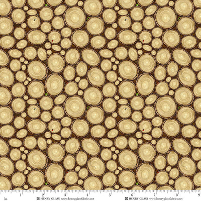 Henry Glass Happy Campers Tree Rings Brown 2732-33 fabric