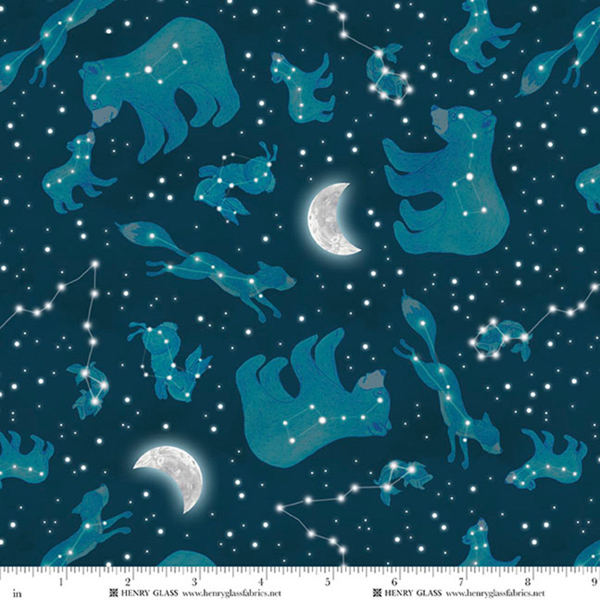 Henry Glass Happy Campers Constellations Dark Blue 2736-77 fabric