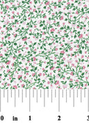 Pink and Green Floral Fabric  #2743