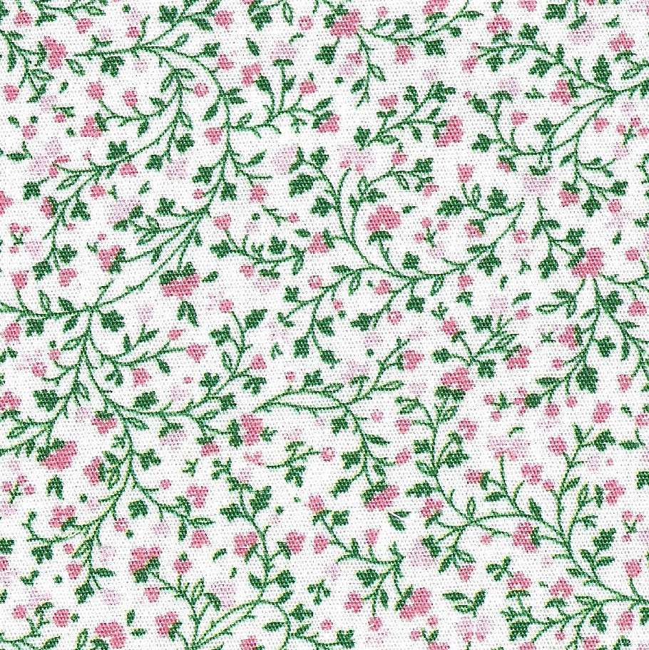 Pink and Green Floral Fabric  #2743