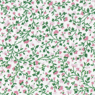 Pink and Green Floral Fabric  #2743