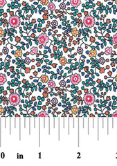 Pink, Orange, Yellow, Blue, and Green Floral Fabric #2765