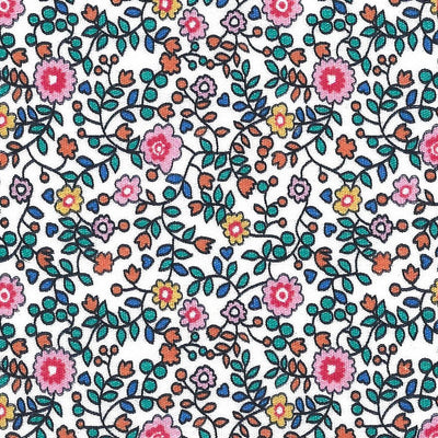 Pink, Orange, Yellow, Blue, and Green Floral Fabric #2765