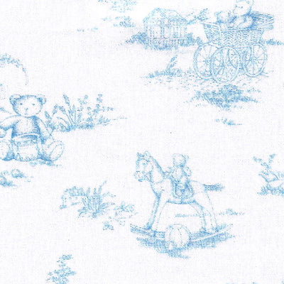 Teddy Bear Toile: Blue on White – Print #2782