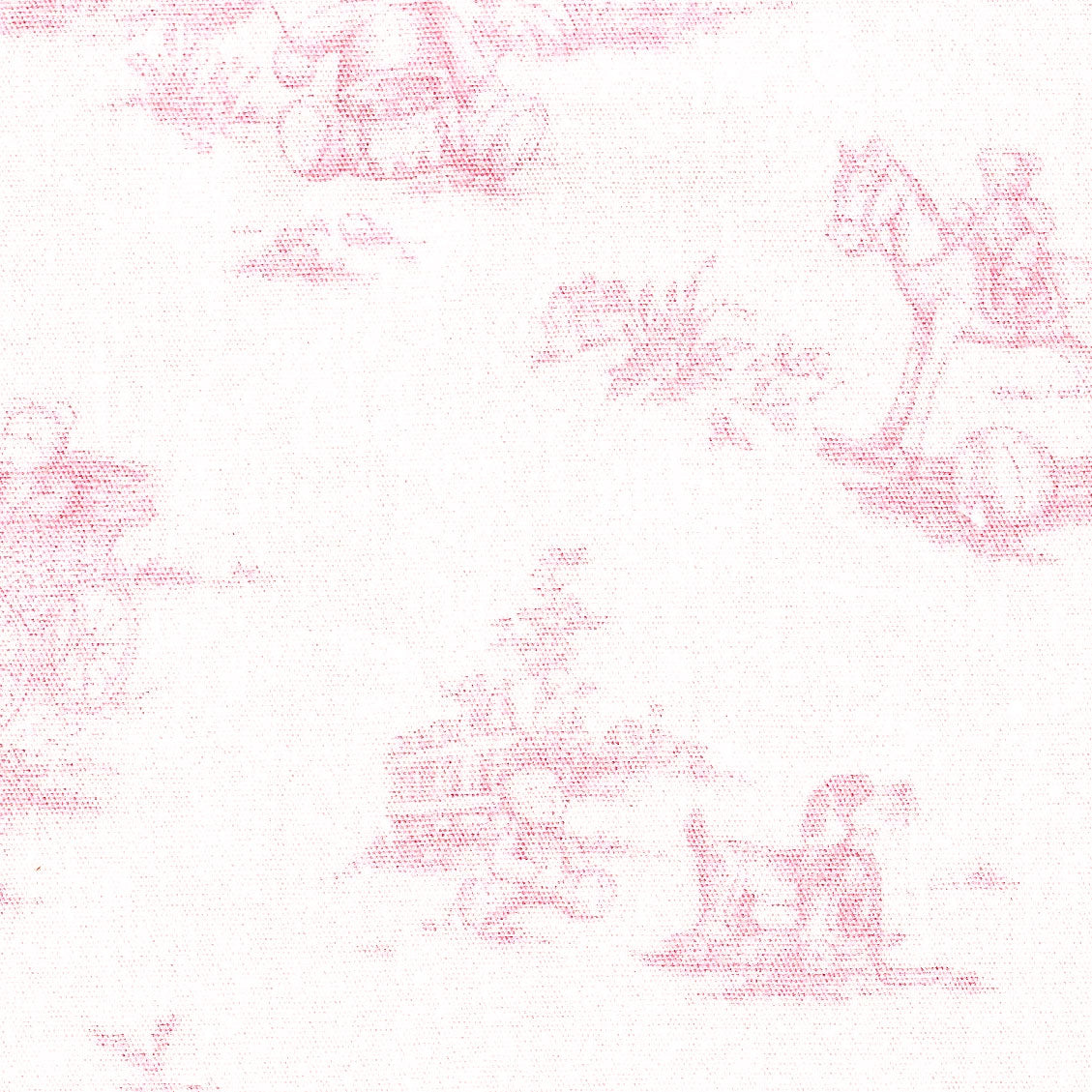 Teddy Bear Toile: Pink on White – Print #2783