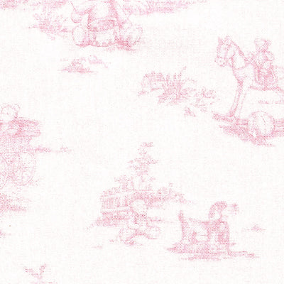 Teddy Bear Toile: Pink on White – Print #2783