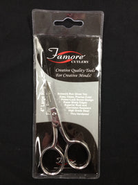 Famore Cutlery 4 Inch Large Ring Fine Point Curved Scissors