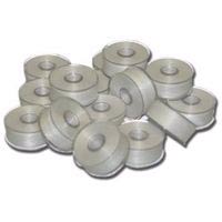 White Prewound Polyester Class 15 Bobbin (Plastic-Sided)