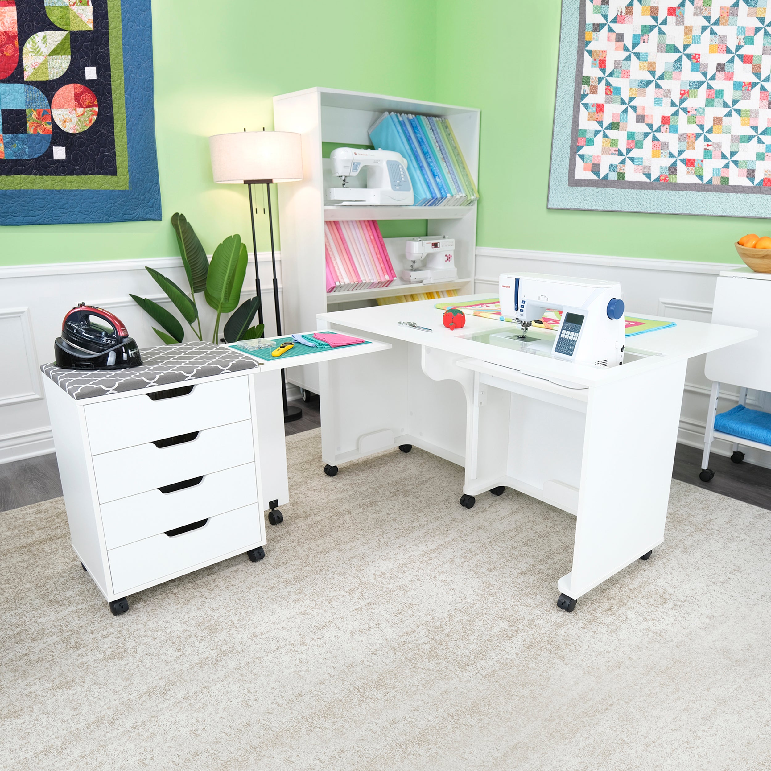 Laverne & Shirley Ash White Sewing Cabinet