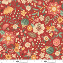 Blank Quilting Maple & Marigolds Flowers with Acorns & Mushrooms Red 4849-88 fabric