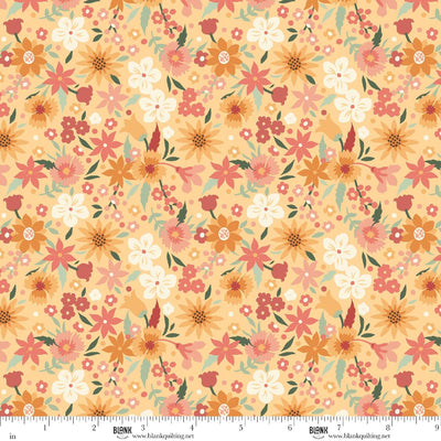 Blank Quilting Maple & Marigolds Flowers Maize 4853-44 fabric
