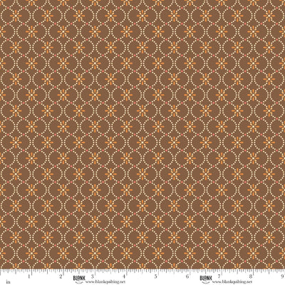 Blank Quilting Maple & Marigolds Circles with Flower Geo Cocoa 4857-39 fabric