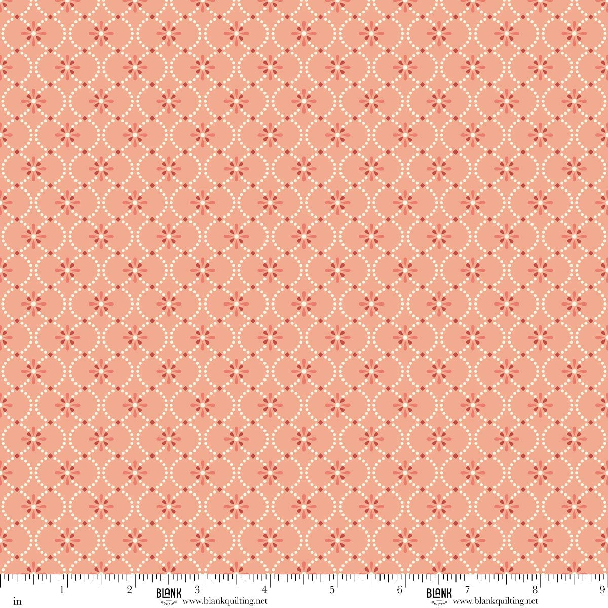 Blank Quilting Maple & Marigolds Circles with Flower Geo Lt. Red 4857-80 fabric