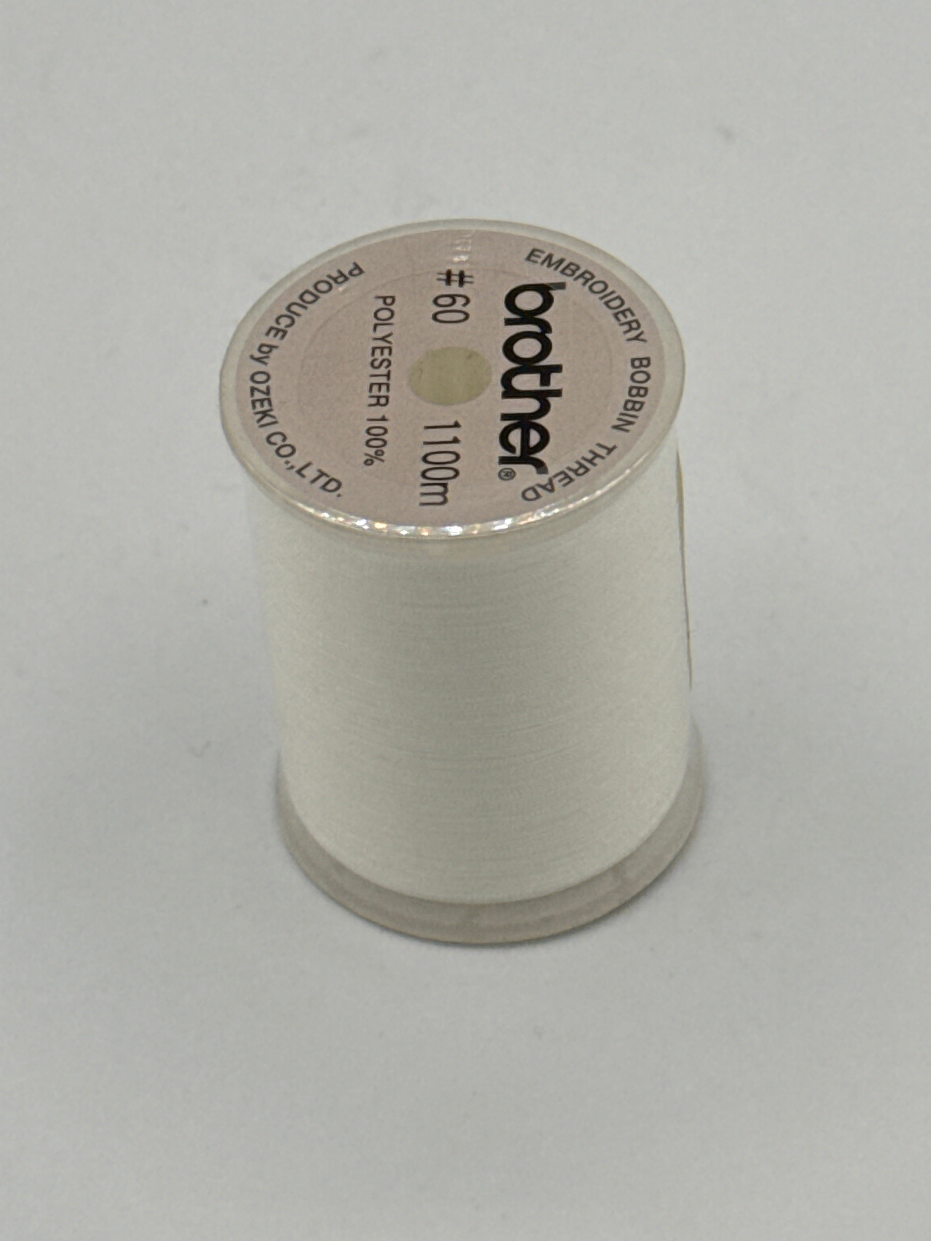 Single Spool Brother White 60 Weight Embroidery Bobbin Thread