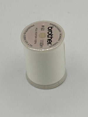 Single Spool Brother White 60 Weight Embroidery Bobbin Thread