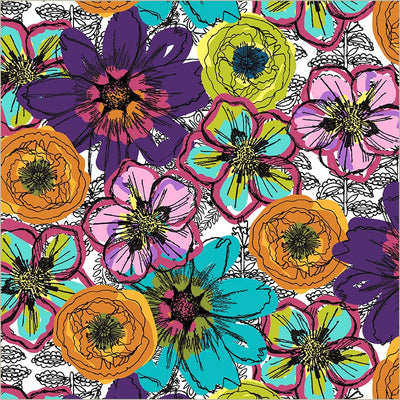 Windham Winding Road Flower Fields White 55017DW-1DES fabric