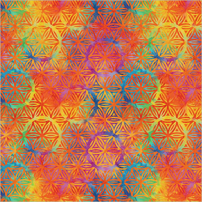 Windham BeColourful Flower of Life Orange Crush 55109DW-1DES fabric