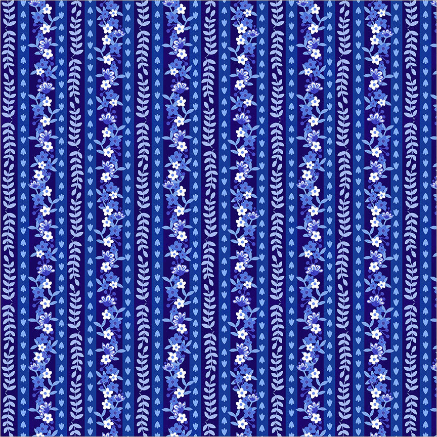 Chateau Meow Wallpaper Royal quilting cotton by Whistler Studios for Windham Fabrics, 55347-3