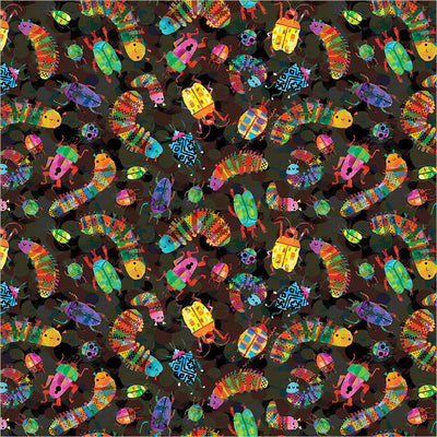 Windham Animal Kingdom Insect Collection Soft Black cotton fabric 55467D-12