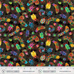 Windham Animal Kingdom Insect Collection Soft Black cotton fabric 55467D-12 - detail