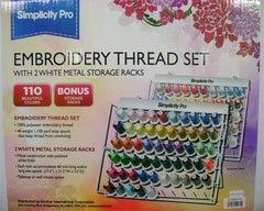 Brother 110 Thread Embroidery Set - 2 Wire Racks - 1,100 yards per spools