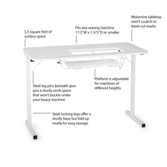 Gidget I Sewing Table Ash White