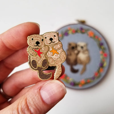 Jessica Long Sea Otters Enamel Needle Minder