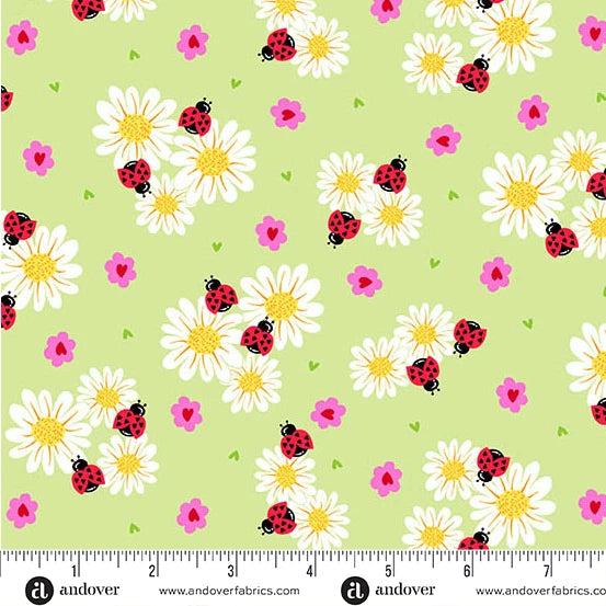 Andover Little Ladies Petal Parade Fern quilting cotton fabric