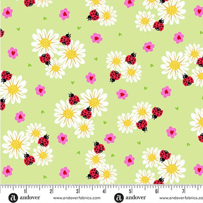 Andover Little Ladies Petal Parade Fern quilting cotton fabric