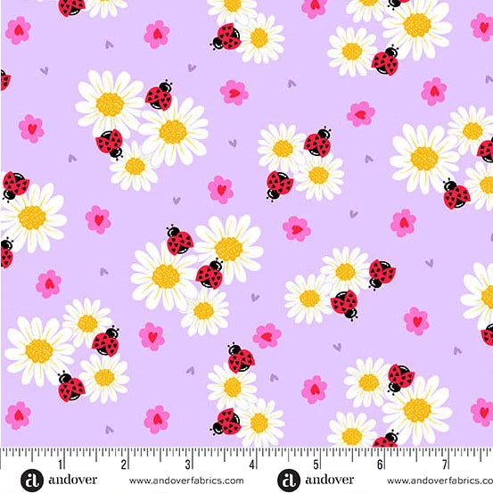 Andover Little Ladies Petal Parade Lilac quilting cotton fabric