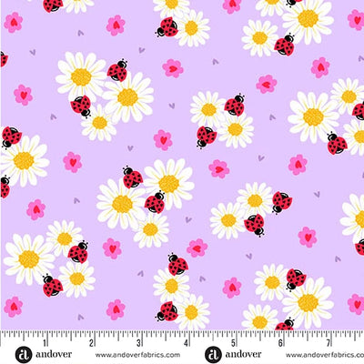 Andover Little Ladies Petal Parade Lilac quilting cotton fabric