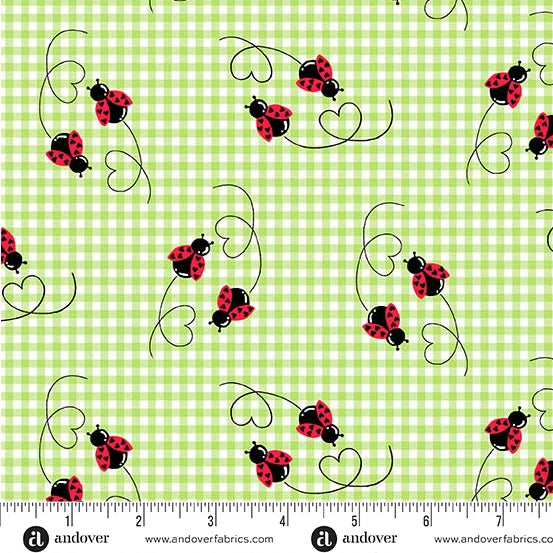 Andover Little Ladies Twin Treasures Fern quilting cotton fabric