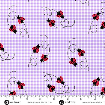 Andover Little Ladies Twin Treasures Lilac quilting cotton fabric