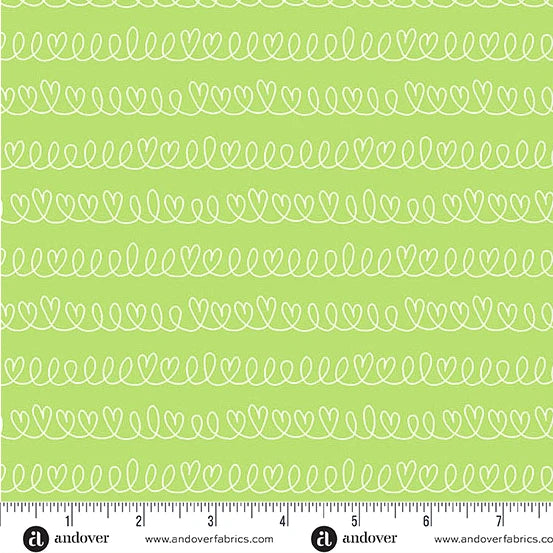 Andover Little Ladies Hide and Seek Fern quilting cotton fabric