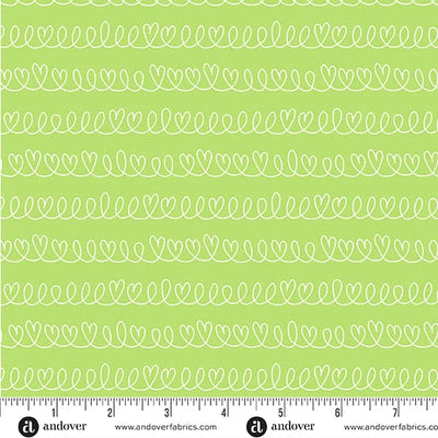 Andover Little Ladies Hide and Seek Fern quilting cotton fabric