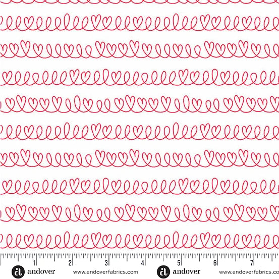 Andover Little Ladies Hide and Seek Cherry quilting cotton fabric
