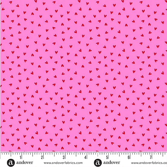 Andover Little Ladies Love Bug Hugs Hot Pink quilting cotton fabric