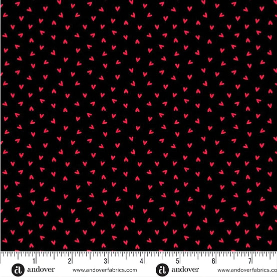 Andover Little Ladies Love Bug Hugs Ink quilting cotton fabric