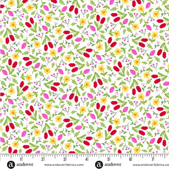 Andover Little Ladies Giggle Garden Blossom quilting cotton fabric