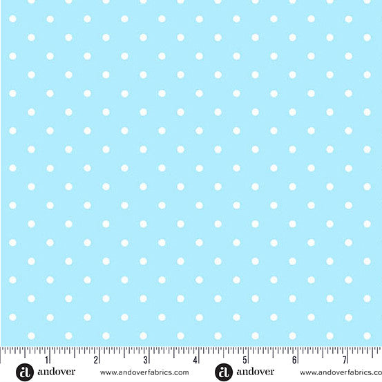 Andover Little Ladies Tickle Dots Sky quilting cotton fabric