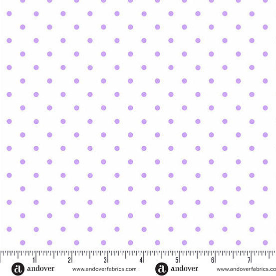Andover Little Ladies Tickle Dots Lilac quilting cotton fabric