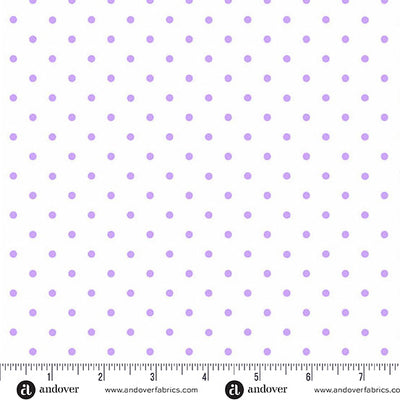 Andover Little Ladies Tickle Dots Lilac quilting cotton fabric