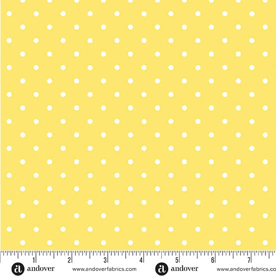 Andover Little Ladies Tickle Dots Sunshine quilting cotton fabric