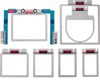 Brother 7pc EZ Frames Combo Pack for Muti-Needle Machines - Includes (1) 2” x 4”, (1) 2.5” x 4”, (1) 3” x 4”, (1) 5” x 4”, (1) 7” x 5”, and (1) 8” x 8” Hoops, and Cap Back/Radius Frame SAEZ7MN - Store Only