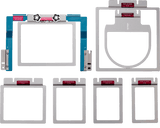 Brother 7pc EZ Frames Combo Pack for Muti-Needle Machines - Includes (1) 2” x 4”, (1) 2.5” x 4”, (1) 3” x 4”, (1) 5” x 4”, (1) 7” x 5”, and (1) 8” x 8” Hoops, and Cap Back/Radius Frame SAEZ7MN - Store Only