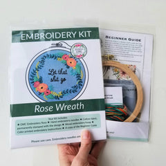 Jessica Long Rose Wreath Beginner Embroidery Kit