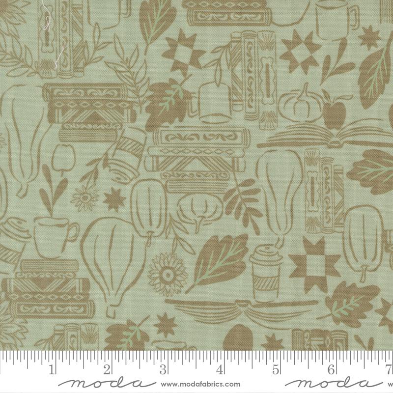 Moda Windfall Aqua quilting cotton by Fancy That Design House, 45652 20