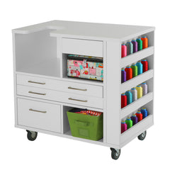 Ava Ash White Embroidery Cabinet - Janome / Juki