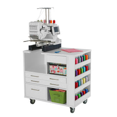Ava Ash White Embroidery Cabinet - Janome / Juki