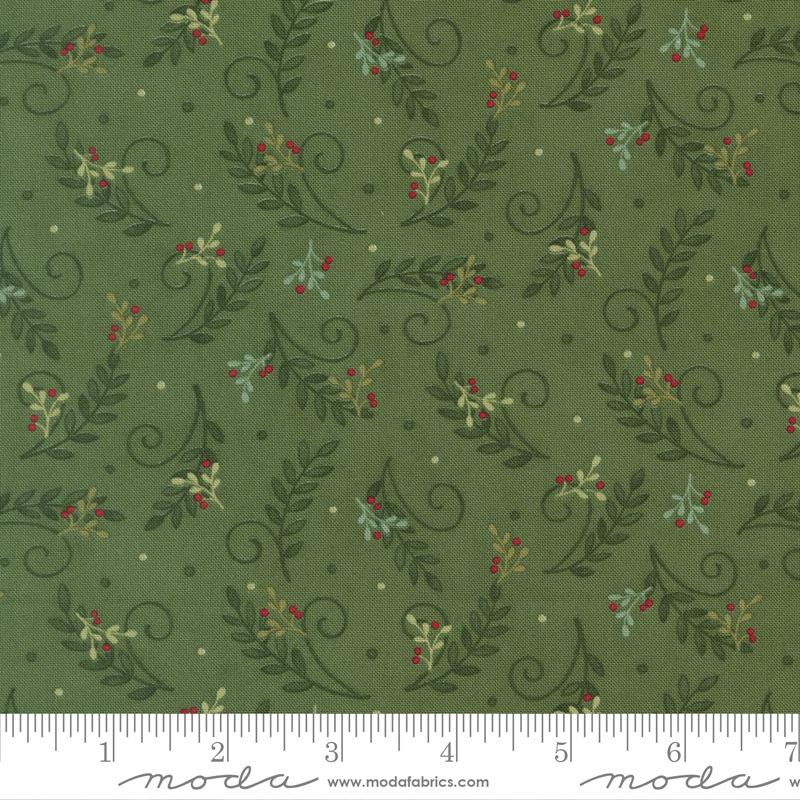 Moda When Snow Falls Evergreen quilting cotton by Deb Strain, 56175 17